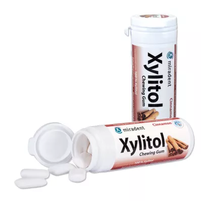 MIRADENT Xylitol Kauwgom Kaneel, 30 stuks MIRADENT Xylitol Kauwgom Kaneel, 30 stuks