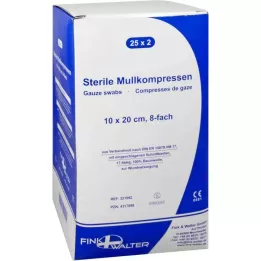 MULLKOMPRESSEN 10x20 cm steriel 8x, 25X2 st