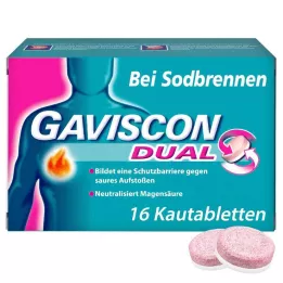 GAVISCON Dual 250mg/106.5mg/187.5mg kauwtabletten, 16 stuks