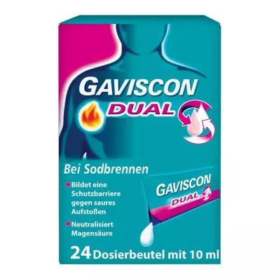 GAVISCON Dubbel 500mg/213mg/325mg Suspens.in zak, 24X10 ml