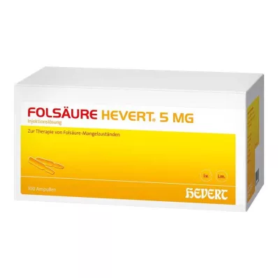 FOLSÄURE HEVERT 5 mg ampullen, 100 stuks