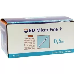 BD MICRO-FINE+ Insulinespr.0.5 ml U100 12.7 mm, 100X0.5 ml