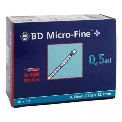 BD MICRO-FINE+ Insulinespr.0.5 ml U100 12.7 mm, 100X0.5 ml BD MICRO-FINE+ Insulinespr.0.5 ml U100 12.7 mm, 100X0.5 ml