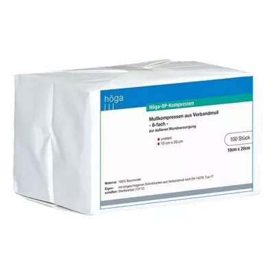 HÖGA-KOMPRESSEN OP 10x20 cm niet-steriel 8x, 100 stuks HÖGA-KOMPRESSEN OP 10x20 cm niet-steriel 8x, 100 stuks
