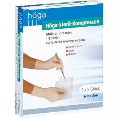 HÖGA-KOMPRESSEN 5x5 cm steriel 8x, 5X2 St