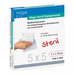 HÖGA-KOMPRESSEN 5x5 cm steriel 8x, 5X2 St