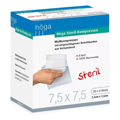 HÖGA-KOMPRESSEN 7,5x7,5 cm steriel 8x, 25X2 st HÖGA-KOMPRESSEN 7,5x7,5 cm steriel 8x, 25X2 st