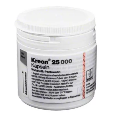 KREON 25.000 harde doppen met enteric-coated pellets, 100 stuks KREON 25.000 harde doppen met enteric-coated pellets, 100 stuks