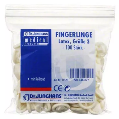 FINGERLING OP Latex maat 3 gerold, 100 stuks