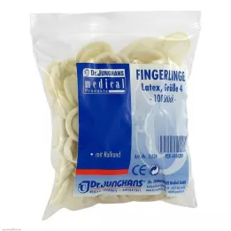 FINGERLING OP Latex maat 4 gerold, 100 stuks