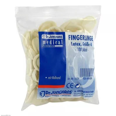 FINGERLING OP Latex maat 4 gerold, 100 stuks FINGERLING OP Latex maat 4 gerold, 100 stuks