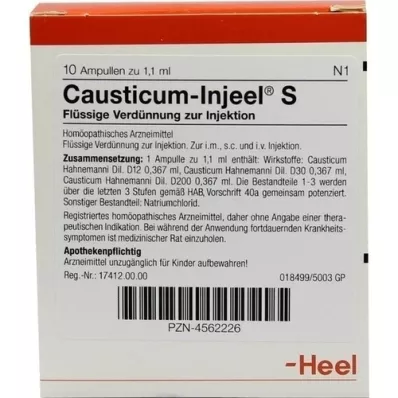 CAUSTICUM INJEEL S Ampullen, 10 stuks