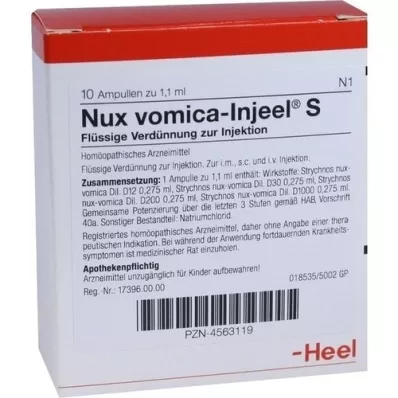 NUX VOMICA INJEEL S Ampullen, 10 stuks