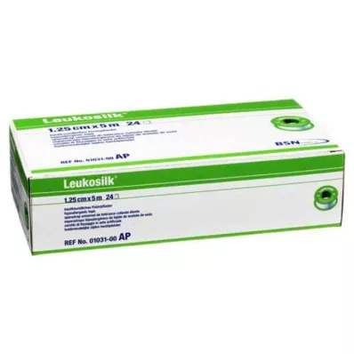 LEUKOSILK 1,25 cmx5 m, 24 stuks