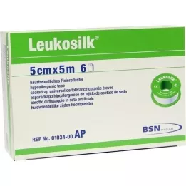 LEUKOSILK 5 cmx5 m, 6 stuks