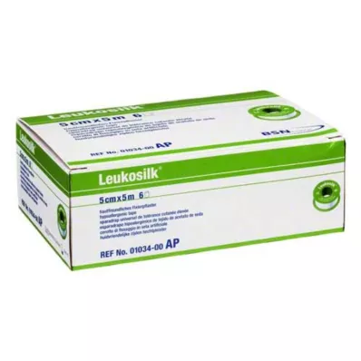 LEUKOSILK 5 cmx5 m, 6 stuks