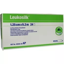 LEUKOSILK 1,25 cmx9,2 m, 24 stuks