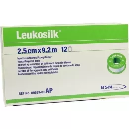 LEUKOSILK 2,5 cmx9,2 m, 12 stuks