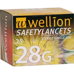 WELLION Safetylancets 28 G veiligheidsemaille, 25 stuks