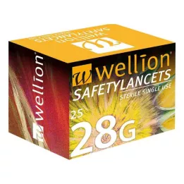 WELLION Safetylancets 28 G veiligheidsemaille, 25 stuks