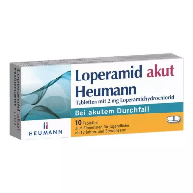 LOPERAMID Akut Heumann tabletten, 10 stuks LOPERAMID Akut Heumann tabletten, 10 stuks