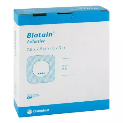 BIATAIN Schuimstofverband 7,5x7,5 cm zelfklevend, 10 stuks