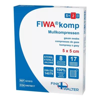 MULLKOMPRESSEN 5x5 cm steriel 8x, 5X2 St MULLKOMPRESSEN 5x5 cm steriel 8x, 5X2 St