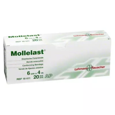 MOLLELAST Verband 6 cmx4 m wit, 20 st