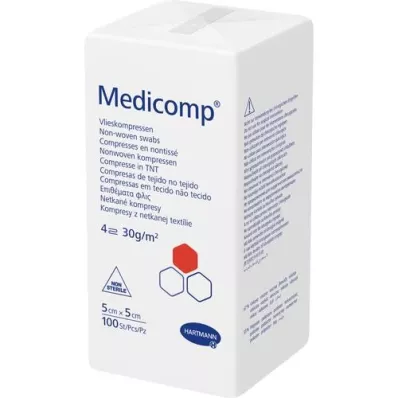 MEDICOMP Non-woven comp. niet-steriel 5x5 cm 4-laags, 100 st