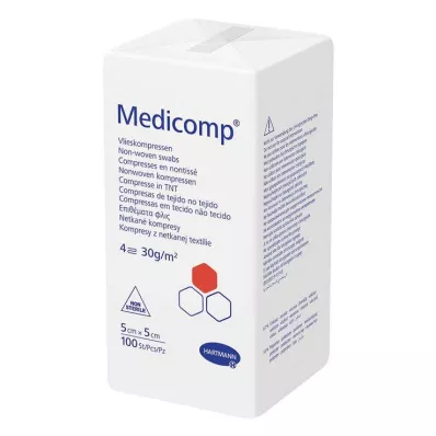 MEDICOMP Non-woven comp. niet-steriel 5x5 cm 4-laags, 100 st MEDICOMP Non-woven comp. niet-steriel 5x5 cm 4-laags, 100 st