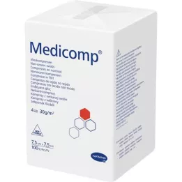 MEDICOMP Non-woven comp. niet-steriel 7,5x7,5 cm 4-laags, 100 st