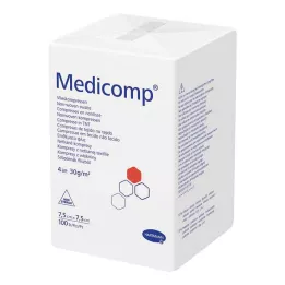 MEDICOMP Non-woven comp. niet-steriel 7,5x7,5 cm 4-laags, 100 st