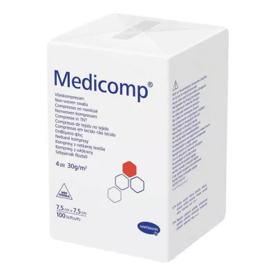 MEDICOMP Non-woven comp. niet-steriel 7,5x7,5 cm 4-laags, 100 st
