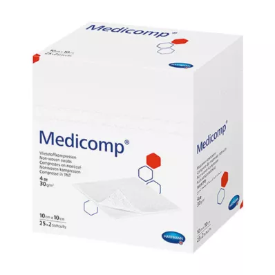 MEDICOMP Non-woven comp. niet-steriel 10x10 cm 4-laags, 100 st MEDICOMP Non-woven comp. niet-steriel 10x10 cm 4-laags, 100 st