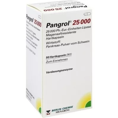 PANGROL 25.000 harde doppen met enterische coating, 50 stuks