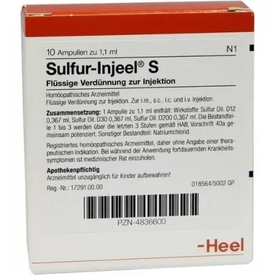 SULFUR INJEEL S Ampullen, 10 stuks