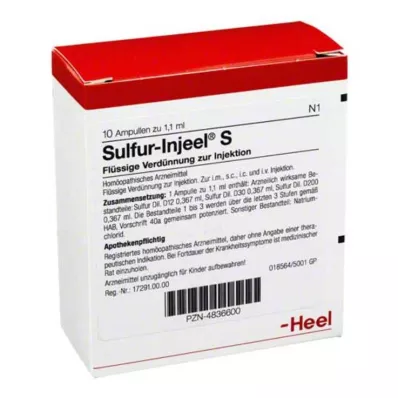SULFUR INJEEL S Ampullen, 10 stuks