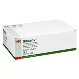 SILKAFIX Plakpleister 2,5 cm x 9,2 m kartonnen kern, 12 stuks