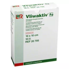 VLIWAKTIV AG Geactiveerde houtskool absorberende comp. met zilver 10x10 cm, 10 st