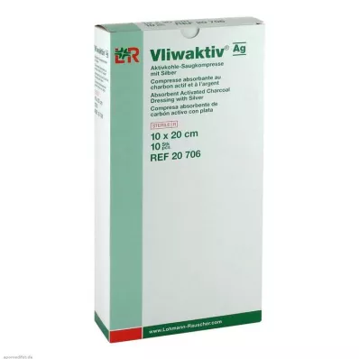 VLIWAKTIV AG Geactiveerde houtskool absorberende comp. met zilver 10x20 cm, 10 st