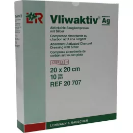 VLIWAKTIV AG Geactiveerde houtskool absorberende comp. met zilver 20x20 cm, 10 st