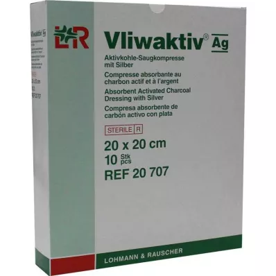 VLIWAKTIV AG Geactiveerde houtskool absorberende comp. met zilver 20x20 cm, 10 st VLIWAKTIV AG Geactiveerde houtskool absorberende comp. met zilver 20x20 cm, 10 st