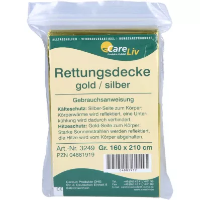 RETTUNGSDECKE 160x210 cm goud/zilver, 1 st