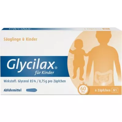 GLYCILAX Zetpillen voor kinderen, 6 stuks