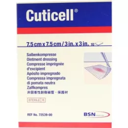 CUTICELL Zalfkompressen 7,5x7,5 cm, 10 stuks