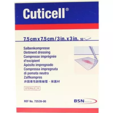 CUTICELL Zalfkompressen 7,5x7,5 cm, 10 stuks