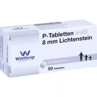 P TABLETTEN wit 8 mm, 50 st