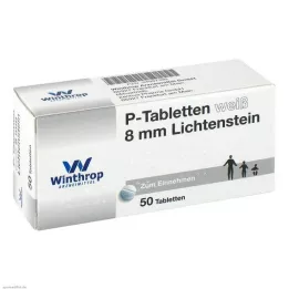 P TABLETTEN wit 8 mm, 50 st