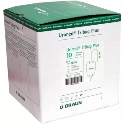 URIMED Tribag Plus Urine Beenstuk 500ml 50cm ster., 10 st