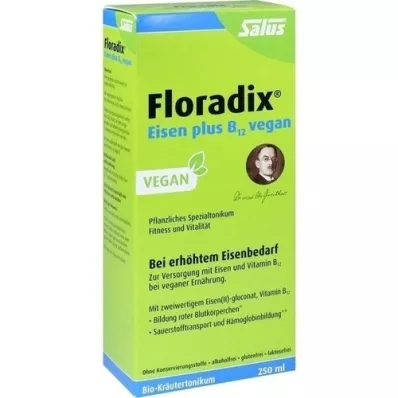 FLORADIX IJzer plus B12 veganistische tonic, 250 ml
